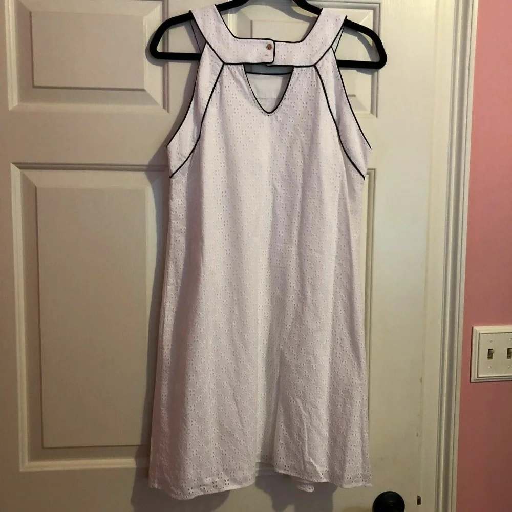 Crown and Ivy White with Blue Trim Ladies Dress Size 12 - Picture 2 of 5